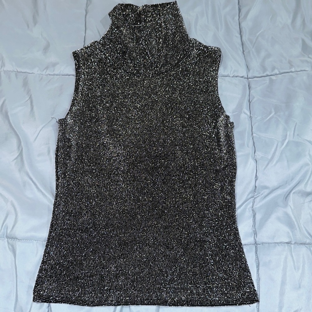 1849 Emporium sleeveless sparkly turtleneck